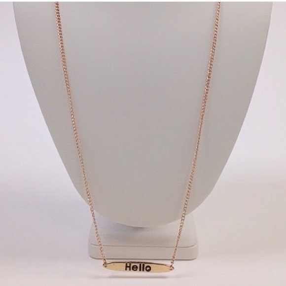NWOT Gold hello name plate necklace - Picture 2 of 3