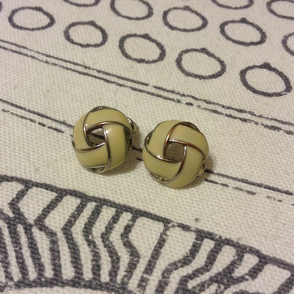 Cream colored earrings
