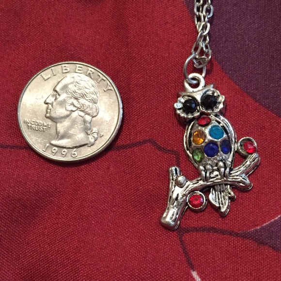 Jeweled Owl Necklace - Picture 2 of 3