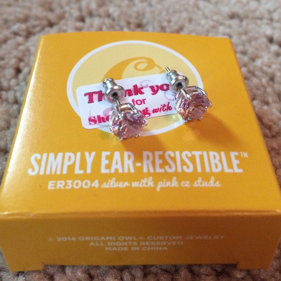 Origami owl pink studs