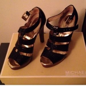 Michael Kors sexy black and gold sandal