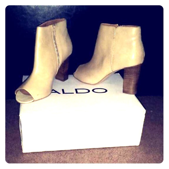Aldo peep toe ankle boots