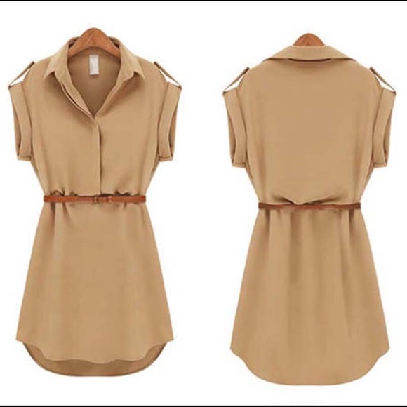 NA Dresses & Skirts - XL Cap Sleeve Stretch Chiffon Shirt Dress NWOT