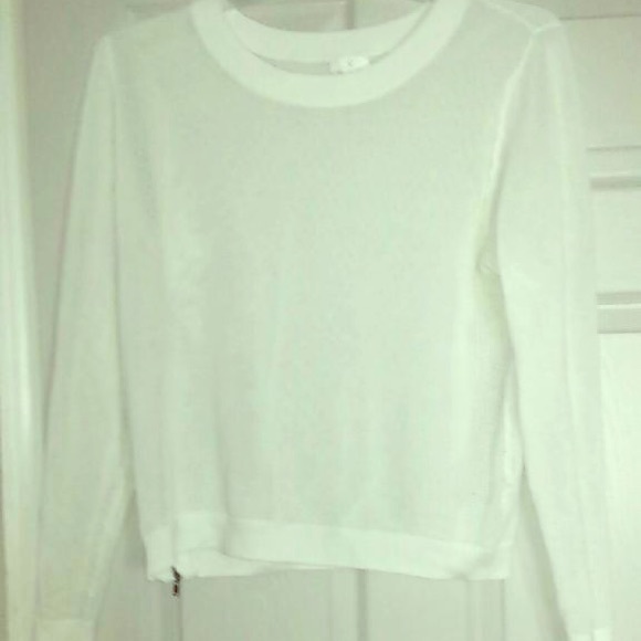 White mesh side zipper top