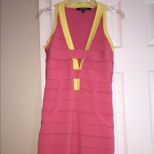 Sexy Bandage dress in Pink and Yellow