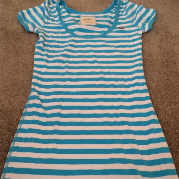Long knit blue stripe tshirt