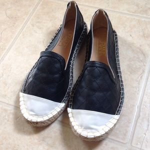 Black&white quilted espadrilles