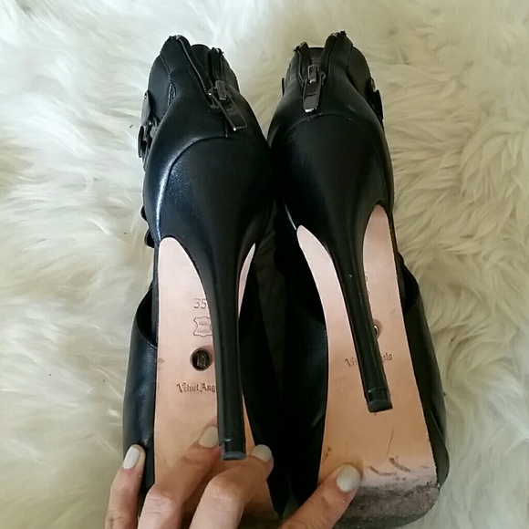 Velvet Angels Leather Royal Bar Platform Booties - Picture 3 of 4