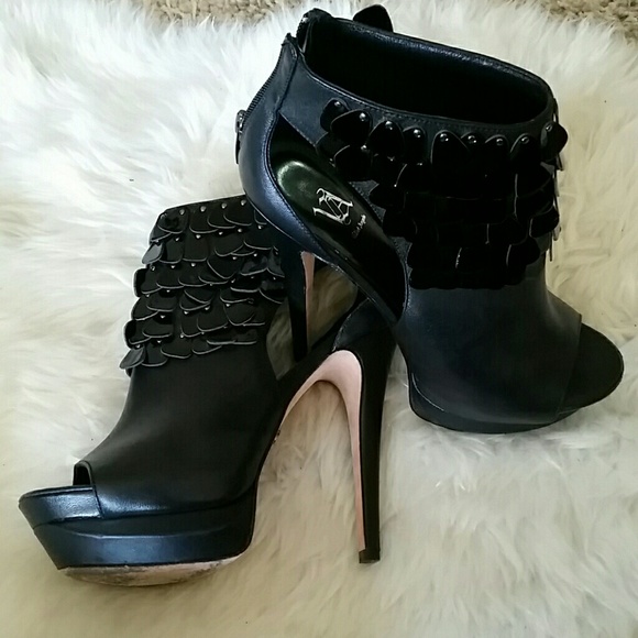 Velvet Angels Leather Royal Bar Platform Booties - Picture 4 of 4