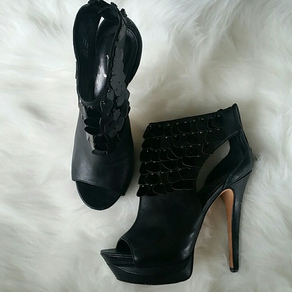 Velvet Angels Leather Royal Bar Platform Booties - Picture 2 of 4