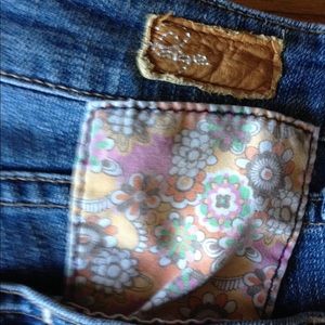 Paige Premium Denim with Floral Inseam & pocket