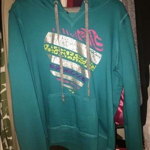 Animal print heart sweater