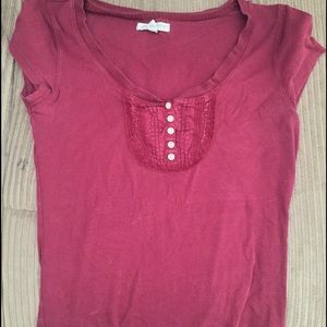 Aeropostale simple maroon tee
