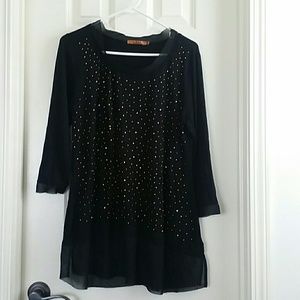 Black Top with Gold Embellishments