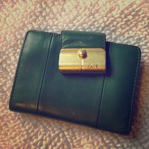 Coach green leather wallet