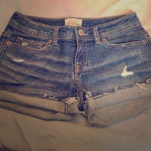Slightly distressed shorts