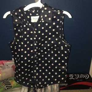 Aeropostale front tie button up crop top