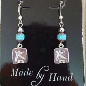 Silver and crystal earrings