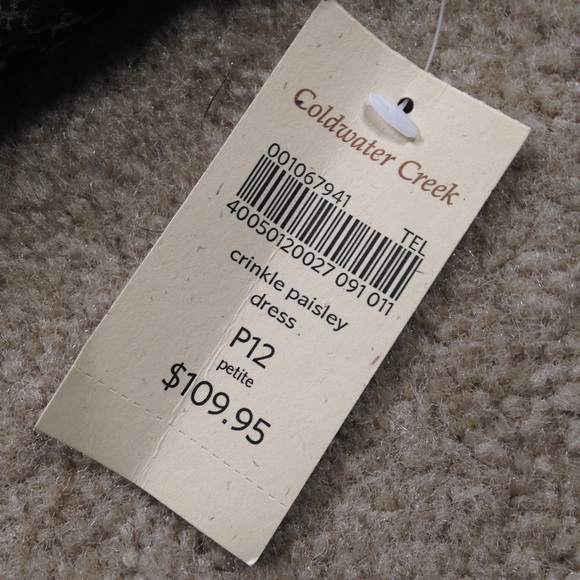 NWT Coldwater Creek Crinkle Paisley Dress Size P12 - Picture 4 of 4