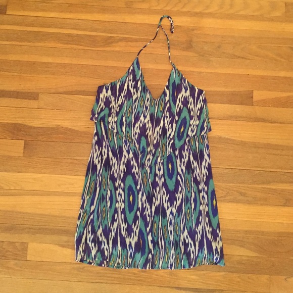 Beautiful print silk halter dress