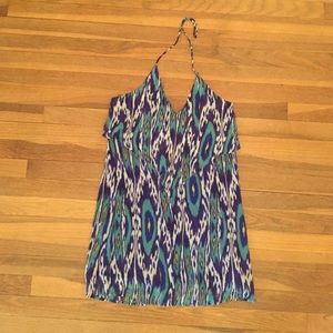 Beautiful print silk halter dress