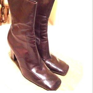 Nine West Dark Brown Leather Boots 7.5