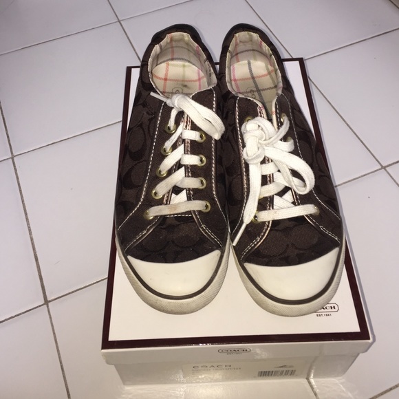 Coach Shoes - Used brown coach sneakers