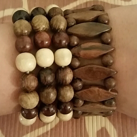 Wood bead bracelets