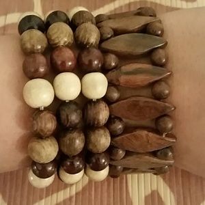 Wood bead bracelets
