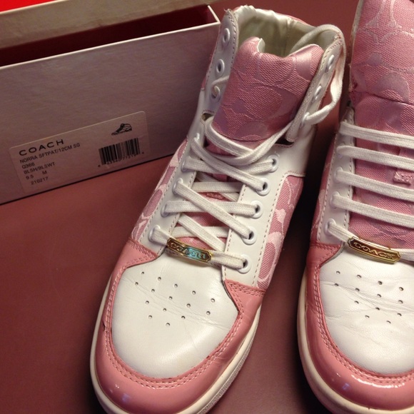 Coach high top pink sneaker