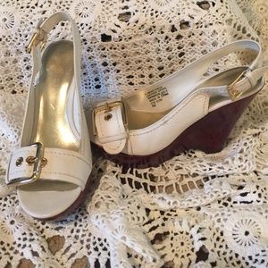 Nine West White Wedge
