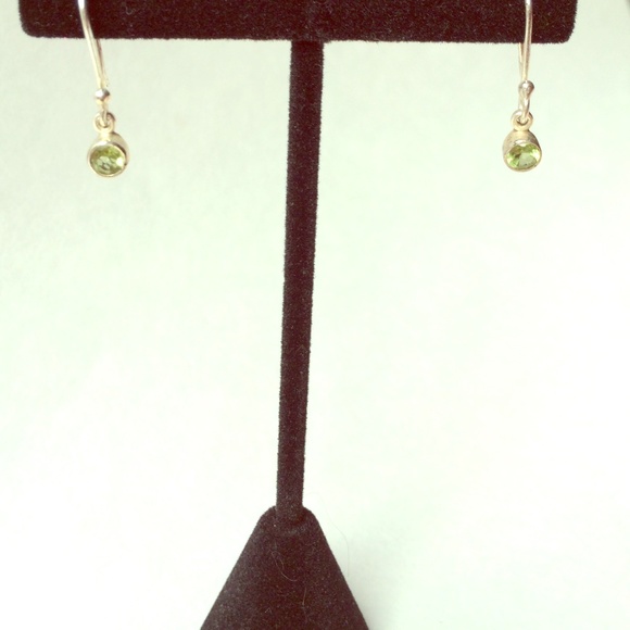 Banana Republic Silver Sterling Green Earrings - Picture 1 of 1