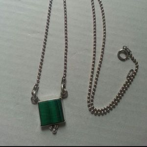 BUNDLED Emerald and Sterling Silver necklace