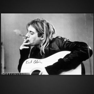 Kurt Cobain smoking Nirvana B&W Poster