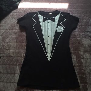 Black tuxedo T shirt