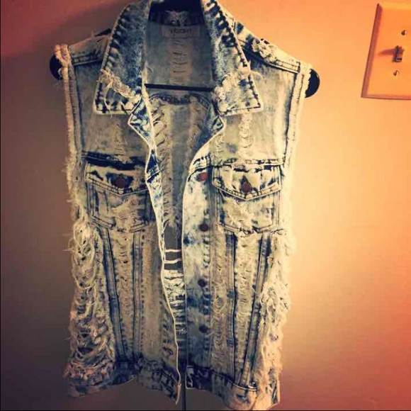 Jean ripped vest brand new