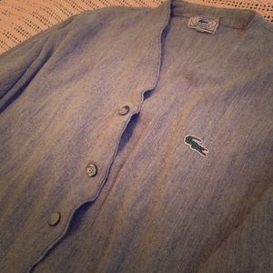 Vintage Lacoste grey cardigan sweater