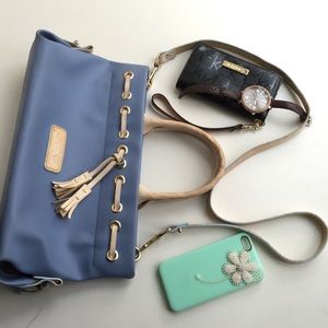 Authentic Dooney & Burke baby blue crossbody