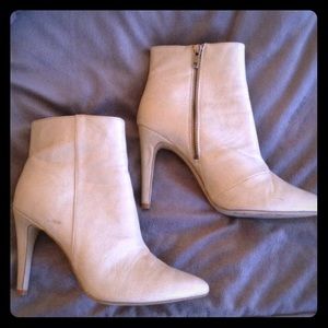 Cream 3.5 Inch Leather Booties
