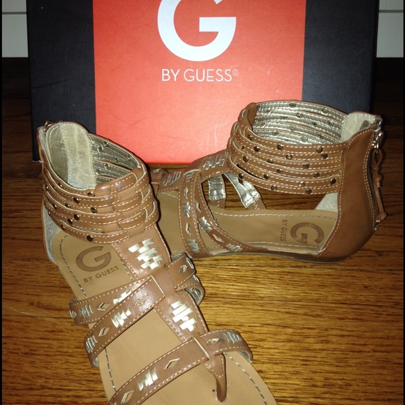 Brown Tribal Guess Sandals