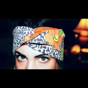 🔸Leopard floral fabric headband🔸