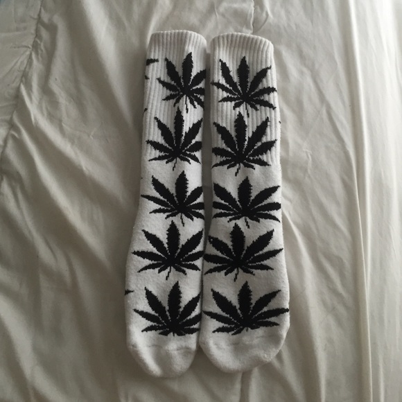 Black and white huf socks