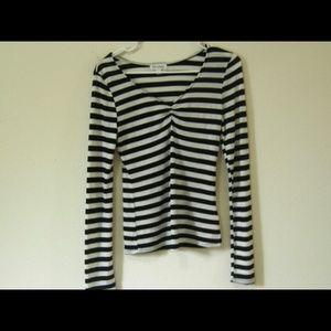 Striped black and white long sleeve