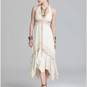 FREE PEOPLE Boho Patchwork Lace Embroidery Beads