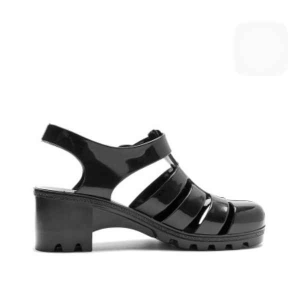 Black Woven Jelly Sandal