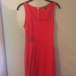 Red Mesh Cutout Dress, Worn Once!!
