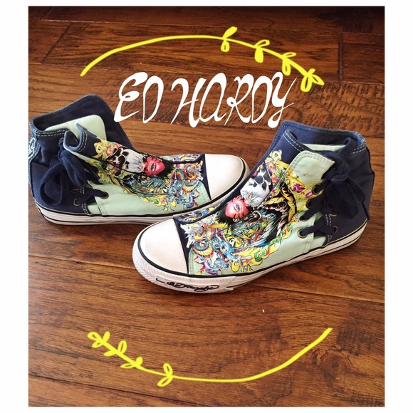 NWOT ED HARDY HIGH TOPS