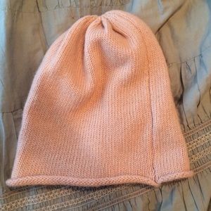 Pink knit beanie