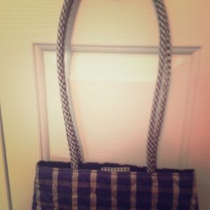 Vera Bradley Navy Checkered Tote / Purse