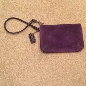COACH Purple Suede Wristlet